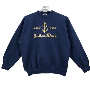 Vintage Indian River Tultex Navy Anchor Sweatshirt XL Crewneck Pullover